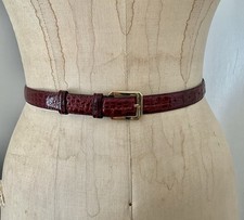 Vintage 1970's Bottega Veneta Wine Crocodile Belt