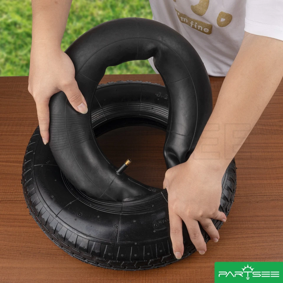 Schubkarren Reifen 4.80/4.00-8 Mantel & Schlauch 400x100 Gummi Schubkarrenrad - Bild 3 von 4