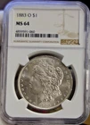 1883 O US Morgan Silver Dollar $1 NGC MS64