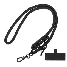 Phone Lanyard Adjustable Neck Wrist Lanyard with Lanyard Patch Black