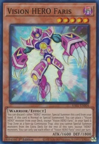 Vision HERO Faris - RA01-EN004 - Super Rare - 1st Edition - Lightly Played