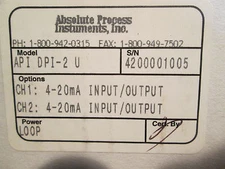 Absolute Process Instrument Loop Isolator API DPI-2 New Surplus