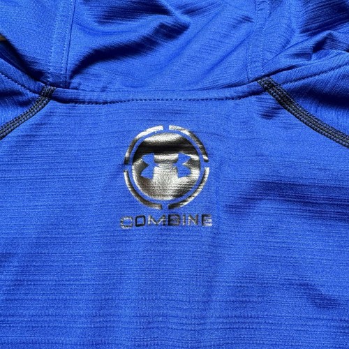 Under Armour Combine Hoodie Mens Large Blue Training Zip Pullover Athleisure - Picture 5 of 10