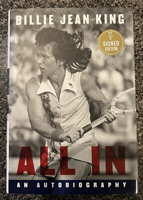Billie Jean King Signed All In Autobiography - Hardcover First Edition ...