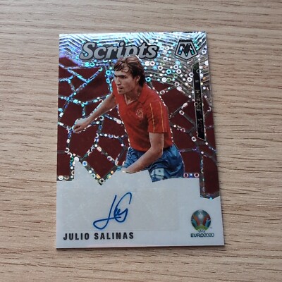 JULIO SALINAS 2021-22 PANINI MOSAIC SILVER PRIZM SCRIPTS SPAIN AUTO #SM-J CARD