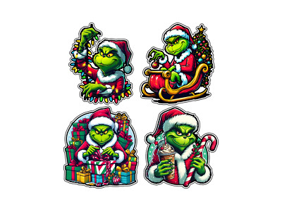 The Grinch Christmas Holiday Sticker Waterproof Vinyl Decal Die-Cut