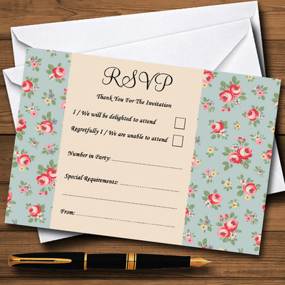 Personalisierte RSVP-Karten Hochzeit oder Party im Blumenstil