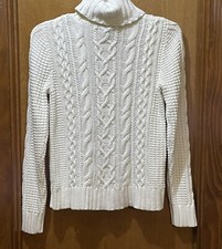 Ralph Lauren Jeans Co LRL Cable Knit Cowl Neck Chunky Fisherman Sweater, Sz M