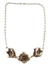 Vintage 1985 Sterling Silver Carol Felley Dogwood Necklace #20081