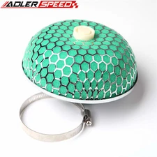 US 3.5" inch Green Mushroom Washable High Flow Mesh Cold Air Intake Filter 