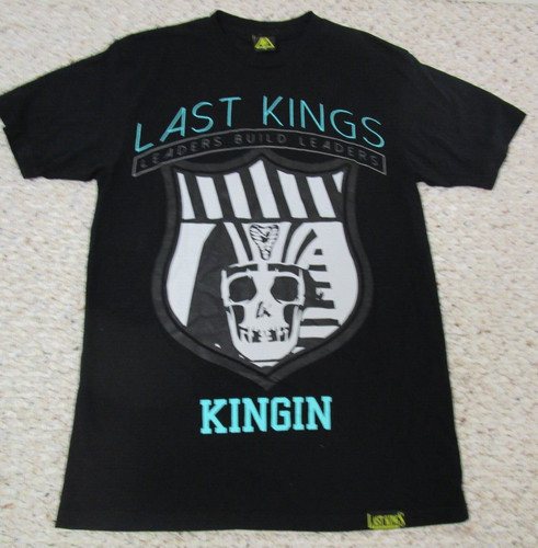 Last Kings Medium Black Short Sleeve T-shirt Leaders Build Leaders Skull