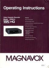 Vintage Original Magnavox Model VR9912 VHS HQ VCR Owners Operating Manual