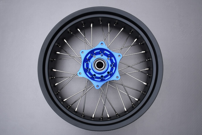 Roue arrière 5x17 bleu KTM SX 200 pour conversion Supermoto