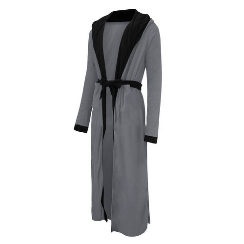 Mens Fleece Gown Long Bath Robe Luxury Lightweight Dressing Lounge Nightgown - Picture 4 of 14