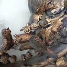AMAZING & XLRGE Antique Carved Wood Asian Wall Panel - Birds Grapes Butterflies — photo 8