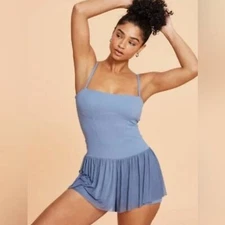 NWT Blogilates Barre Active Romper in Steel Blue