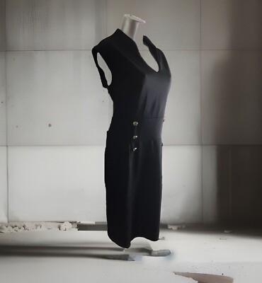 Almost Famous Black Stretch PLUS SIZE 1X - GOLD ACCENT BUTTONS -Women Dress  | eBay