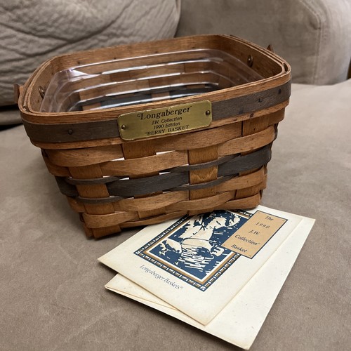 longaberger basket 1990 j.w. berry large with prot 8.5x8.5x5" eBay