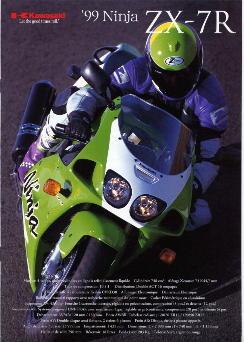 Kawasaki ZX-7R Ninja brochure Prospekt, 1999 (French text) | eBay