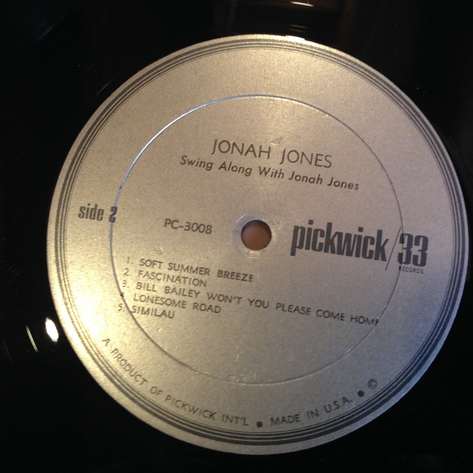 [JAZZ]EXC LPJONAH JONESSwing Along With Jonah[OG 1966PICKWICKMONO