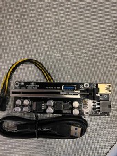 x2 PCi-E 1X to 16X V009sPlus Riser Cards GPU Mining 24" USB 3. Cable  SATA 6pin