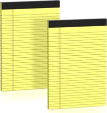 Yellow Legal Pads 8.5 X 11 Note Pads Wide Ruled 2 Pack, Notepad 8.5 X 11 Inch Ca