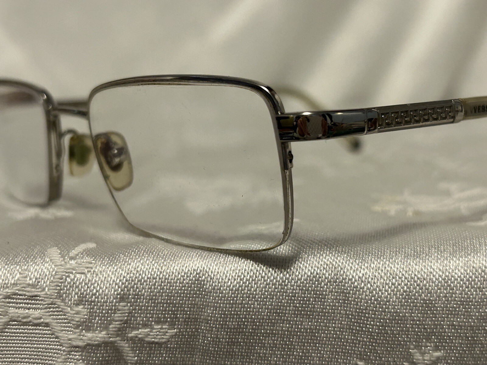 Versace Rx Silver Glasses Frames Rimless Half Rim… - image 3