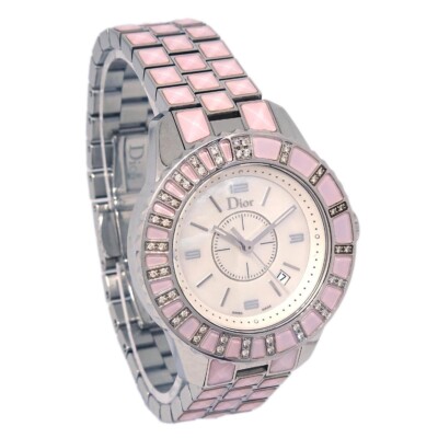 Christian Dior CD113110 Crystal Quartz Watch SS Diamond 134209 | eBay