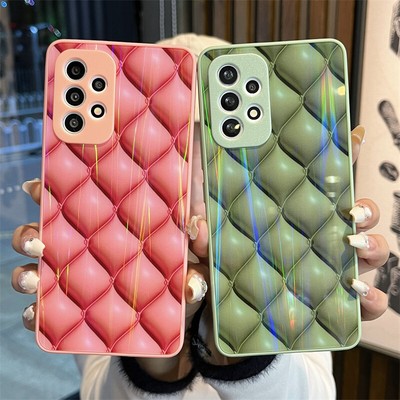 For Samsung Galaxy A73 A13 M02S A12 A53 5G Glitter Rhombus Laser TPU Phone Case
