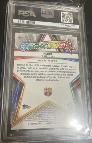 Pedri 2021-2022 Topps Ucl Jade Future Stars Lavender Jade /15 - Picture 2 of 2