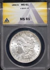 1890 $1 Silver Morgan Dollar MS 61 ANACS # 7695740 + Bonus