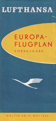 Lufthansa timetable 1955/05/15 preliminary for launch of international flights