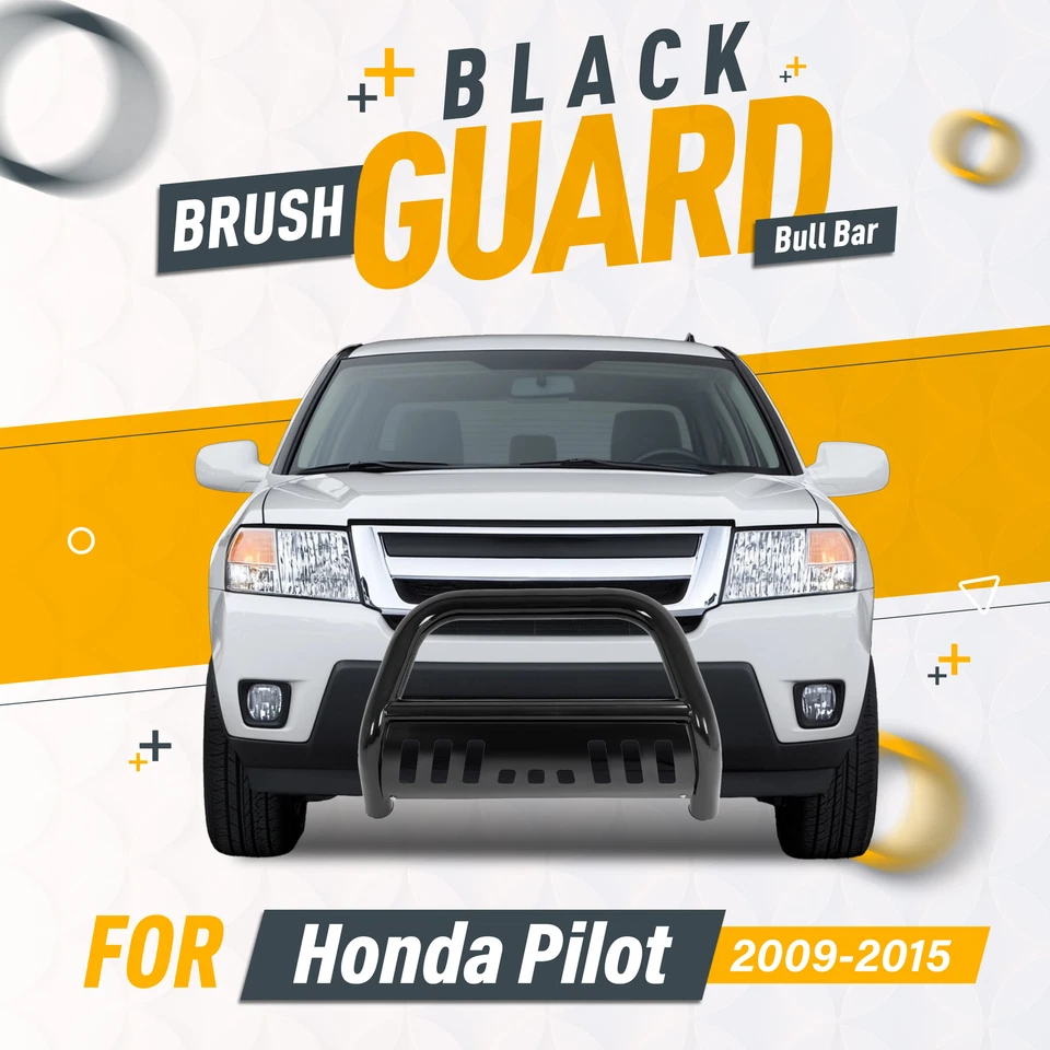 Barra Bull de tubo de 3" para Honda Pilot 2009-2015 protector de rejilla de parachoques con recubrimiento en polvo Foto 2 de 4