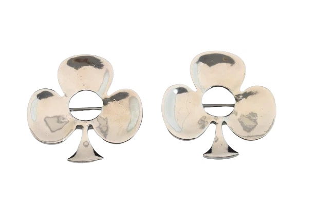 PAR Anillos para Pezón Trébol de la Suerte Escudos Trébol Acero Quirúrgico 316L Barra 14G Foto 3 de 3