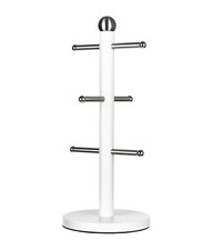 Stainless Steel White Coated 6 Cups Mug Tree Kitchen Storage Rack