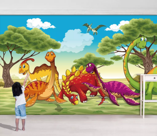 3D Dinosaur Tree B04 Wallpaper Wall Mural Removable Self-adhesive Sticker Zoe - Picture 1 of 11