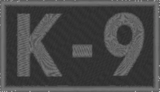 K-9 Patch With Hook & Loop Morale Tactical Dog Emblem Gray