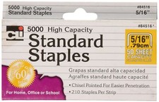 High Capacity Standard Staples 5/16 Inch Leg Length Silver 5000/box 84516