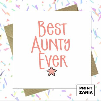 Karte Beste Tante aller Zeiten Geburtstag Muttertag Tante von Nichte / Neffe EQ