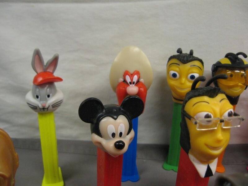Lot of 17 Character Pez Dispensers ie. Bugs Bunny, Wonder Women, Lamb ...