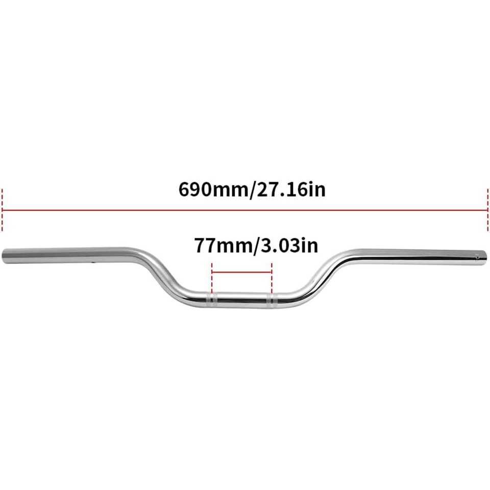 Guidões de motocicleta Triumph Thunderbird America cromado 7/8" 22mm barras de arrasto - Imagem 3 de 4