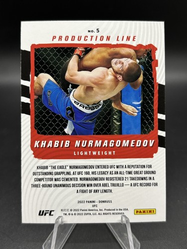 2022 Panini Donruss Production Line #5 Khabib Nurmagomedov - Picture 2 of 2