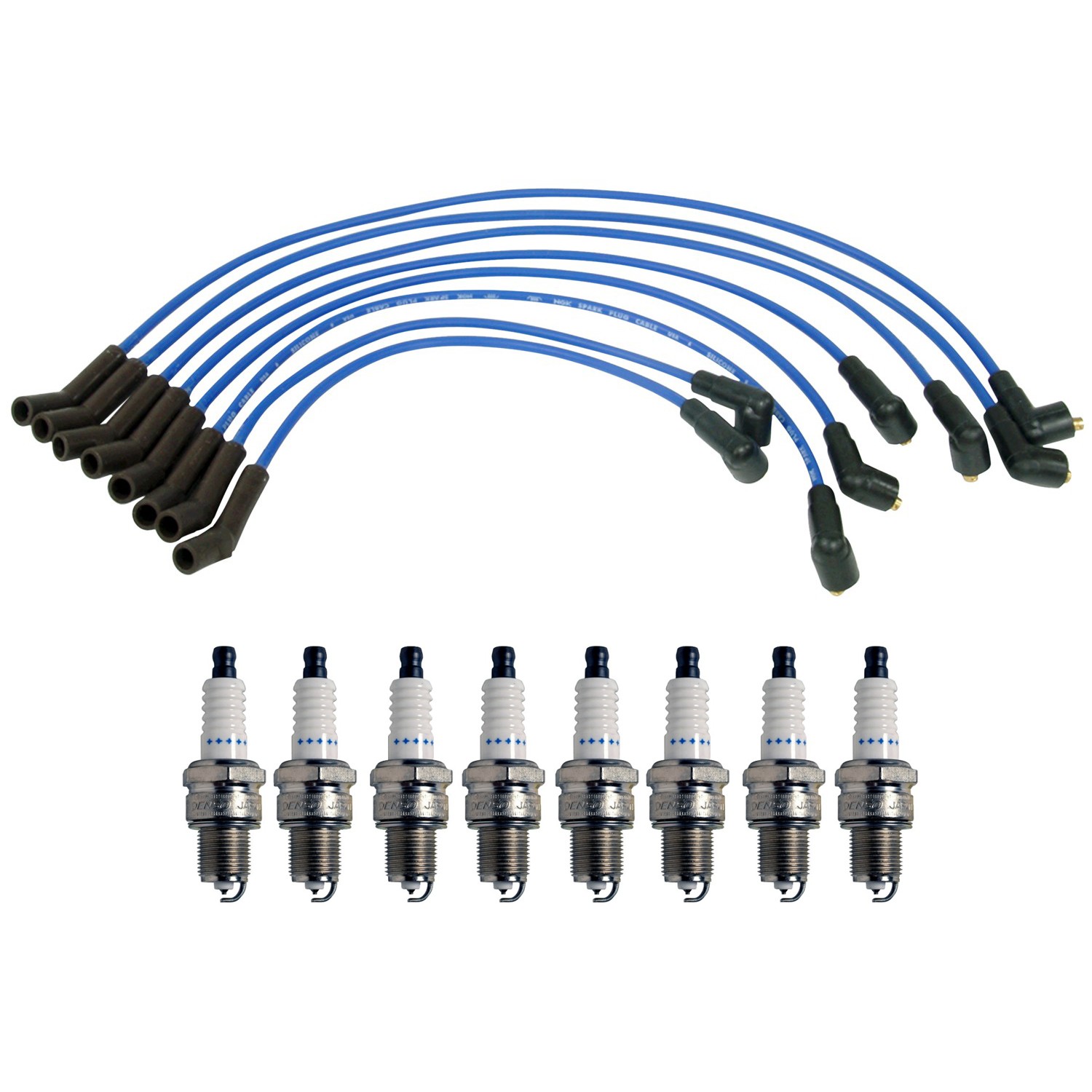 NGK Wire Set  Denso 8 Double Platinum Spark Plugs Kit for Range Rover V8 99-02