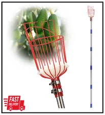 Fruit Picker Pole Tool with Basket Telescoping Long Handle, 35-65 Inch Adjustabl