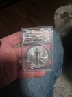 2025-W Silver Eagle with Rare Private Privy "40" ANACS MS70 Reagan Label