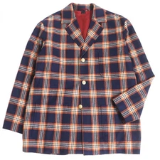 GUCCI Made in 2020 612227 Plaid logo gold button 100% cashmere single