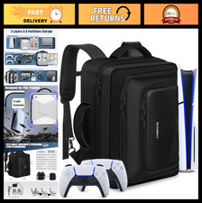 Large Capacity PS5 Travel Backpack Case, Protective Storage Bag for Console Ac