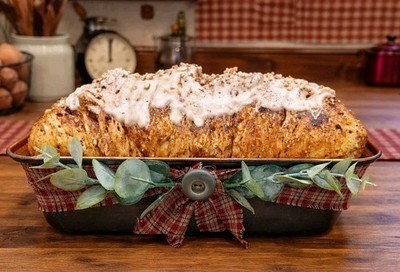 Faux Iced Nut Bread Loaf / Primitive Country Kitchen  Farmhouse Fake Bake / Food