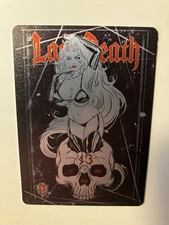 LADY DEATH: METALLICARDS - HARRIGAN FRIDAY THE 13TH 2025, LIM 66, BRAND NEW, NM+