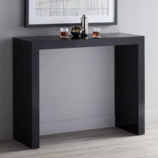 Jessa Modern Gloss Black Rectangular Bar Table 60" x 18" for Living Room Kitchen
